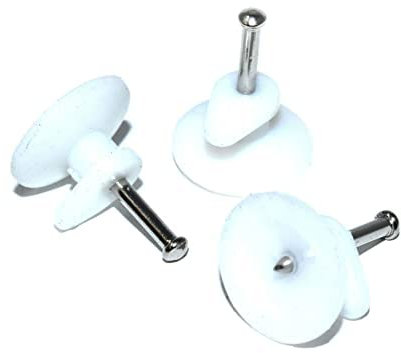 Hard Wall Drywall Picture Hooks Small White Round Hole Nails and Finger Guard Invisible Hooks 1kg Picture Frame Canvas Hanging Pack of 10