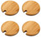 RESOYE Lot de 4 couvercles en bois avec trou pour cuillère, couvercle en bambou naturel, couvercle décoratif en bambou (diamètre intérieur 67 mm)