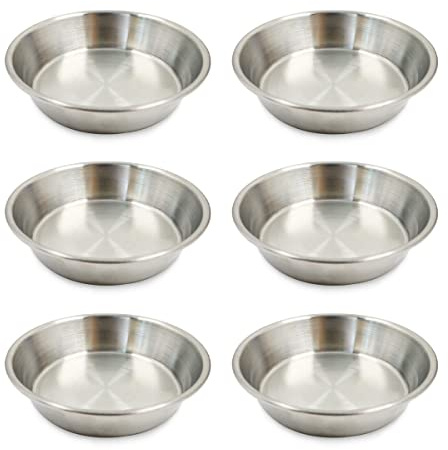 6 Stück Edelstahl-Soßenschalen, runde Gewürze, Sojasauce-Dip-Schüsseln, 57 ml, 10,2 cm, zum Kochen von Metall, Sushi-Vorspeisen, Teller für Vorspeisen, Ketchup, Dessert (Silber)