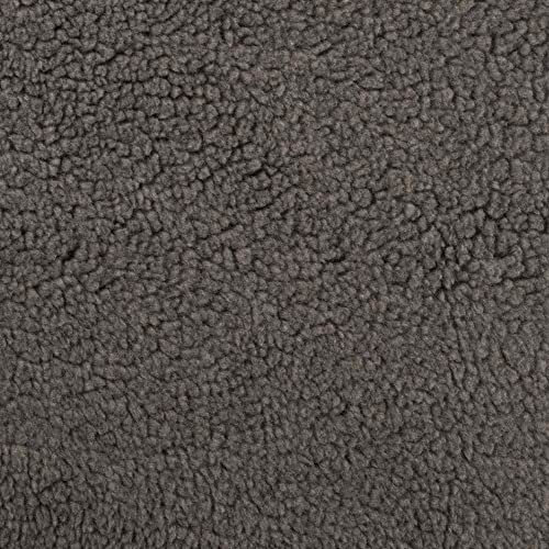 Teddystoff, Teddysweat, unifarben Grau als Meterware zum Nähen, 50 cm