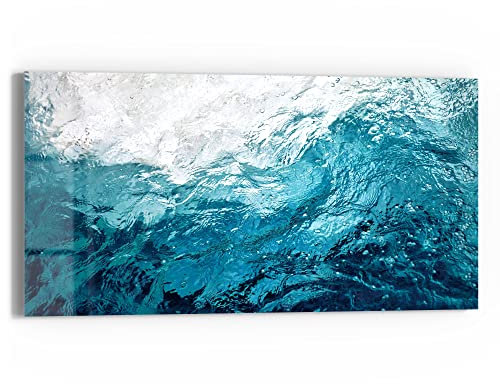 DEQORI Glasbild Echtglas | Motiv Blick durch Wellen | horizontal einteilig 60x30 cm | schöne Dekoration | Wandbild für Wohnzimmer, Schlafzimmer, Flur & Küche | moderne Wanddeko