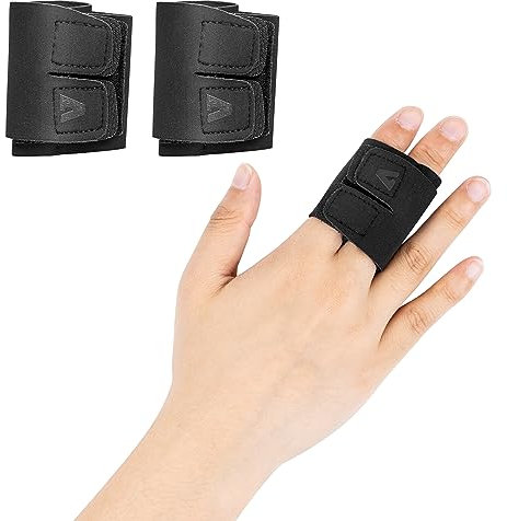 Fingerschutz Sport Fingerunterstützung 2 Stück Fingerstabilisator mit verstellbarem Befestigungsgurt für Sportverletzungen Arthritisschmerzen Fingerbandage Weicher Fingerschiene Neopren Fingerstütze
