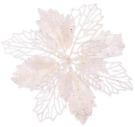 TOPPERFUN Künstliche Blume Für Weihnachten Dekor Blumenornament Weiß Weihnachtsbaumblume Simulieren Blume Handwerk Blumendekor