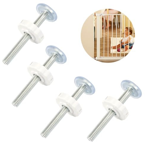 M10 Tige Filetée pour Barrière Bébé ou Animal, 4 Pièces Filetées de Broche Tiges Pression, 90mm Barrières de Pression pour Bébé Tiges Filetées, pour Barrières de Sécurité pour Bébés et Animaux