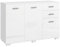HOMCOM Sideboard, Modern Storage Cabinet with 2 Drawers, 3 Doors and Adjustable Shelves, Kitchen Cabinet for Living Room, Dining Room, High Gloss White