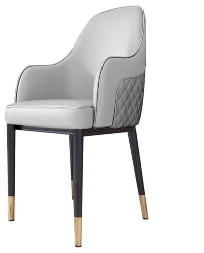 AMENAS Küche Moderne Küche Esszimmerstühle PU-Leder Wohnzimmer Akzent Armlehnstühle mit Kohlenstoffstahl-Metallbeinen für Zuhause kommerzielle Restaurants Wohnzimmer Stühle (Farbe: Grau)