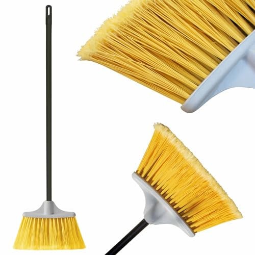 Sunny Garden Outdoor Broom with Handle 24 cm - Street Broom with Handle Made of Reinforced Steel - Street Broom Ideal for Hard Surfaces, Sweeping Leaves and Snow