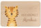wunderwunsch - Individuelles Holzbrett mit Hochwertigem UV-Druck für Kinder - Personalisiertes Frühstücksbrettchen - Niedliche Motiv-Brettchen mit Namen (Tiger links unten)