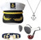 songyea Yacht Kapitän Hut Kapitänsmütze Kostüm Set,Verstellbare Yacht Schiff Boot Marine Mütze Mit Sonnenbrille,Kapitänsmütze für Erwachsene Damen Männer für Karneval Mottoparty Partys Cosplay
