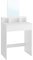 VASAGLE Modern White Dressing Table with 2 Drawers, Large Mirror, Anti-Tip Kit