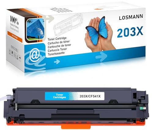 LOSMANN 203X Toner Kompatible für HP 203X CF541X 203A CF541A für HP Color Laserjet Pro MFP M281fdw MFP M280nw MFP M281cdw MFP M281fdn , HP Color Laserjet Pro M254dw M254dn M254nw (Cyan)