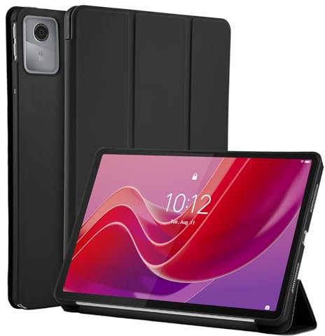 WD&CD Cuero Funda Compatible para Lenovo Tab M11, 11 Pulgadas, Protector Compatible con Lenovo Tab M11, PC+PU Caso Carcasa Case Libro de Cuero con Soporte Función, Negro
