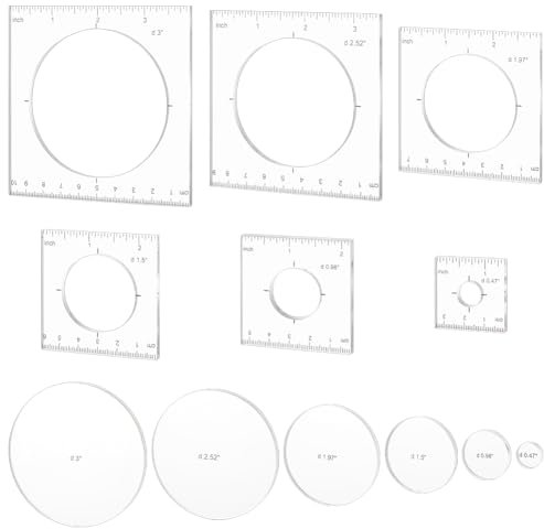 PH PandaHall Pack of 6 Router Templates Circle Inlay Templates Clear Drawing Scale Rulers Acrylic Router Jig Template Decorative Templates Sewing Measuring Tool Set for Woodworking Craft Making