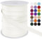LEREATI Schrägband 15mm x 50m, Einfassband zum Nähen Doppelt Gefaltetes Stoffband aus Polyester Hemming Tape Satin, Nahtband zum Nähen Basteln Dekorationen DIY Handwerk (Off-Weiß)