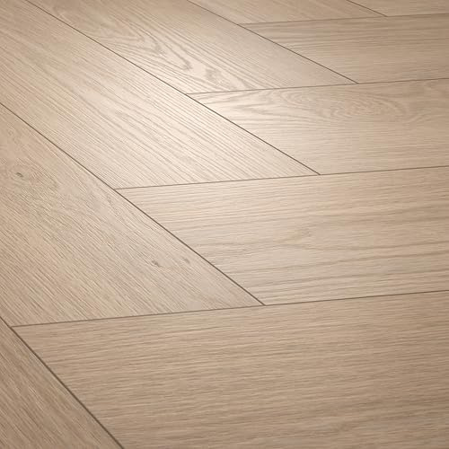 EGGER NatureSense* Herringbone Fischgrät Laminat EL2132 Baronia Eiche hell 840x168x8mm (1,976m²), Fischgrät