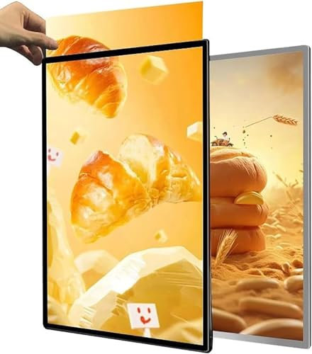 Boîte à lumière publicitaire LED ultra fine, affichage mural lumineux pour magasins, panneau de menu rétroéclairé et support d'affiche