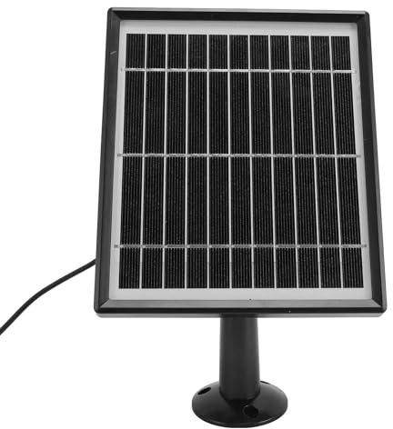 Topiky 10W Solar Panel for Bird Feeder Camera, Doorbell Solar Panel with 360 Degree Adjustable Mount, USB C IP66 Water Proof 360 Degree Mount Doorbell Solar Panel for Ring Camera (Black)