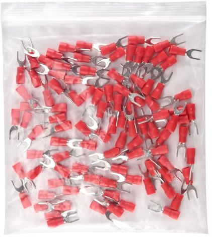Aboiled 100 Stueck 4mm AWG 22-16 Pre Isolierte Anschluss Kabelschuhe