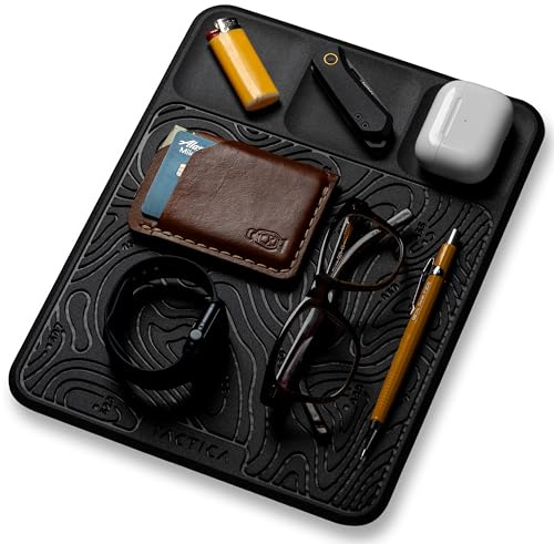 Tactica O.200 EDC Mat Catchall Tray, Durable TPU Valet Tray for Men, EDC Organizer for Earbuds Keys Wallet Phone Knives, Desk and Bedside Table Organizer, Pocket Dump Tray - 11in x 8.5in