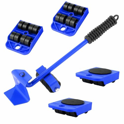 Leve Deplace Meuble Lourd sans Effort, Souleve Meuble Kit avec Planche a Roulette Charge Demenagement, Élévateur Patins Glisseurs pour Déménagement Meubles, Réfrigérateur et Laver Machine