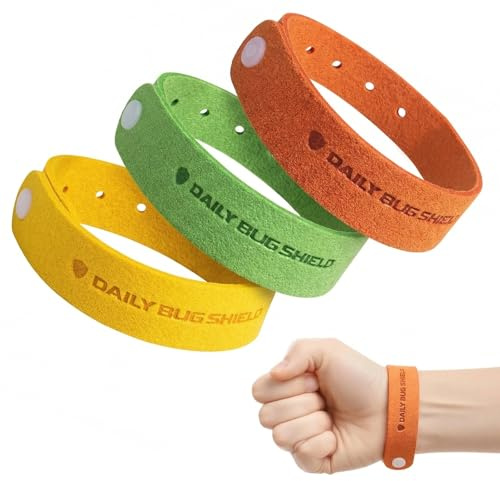 KEPYATI 3 Pcs Pulseras Repelentes De Mosquitos - Pulsera Antimosquitos Bolsitas Individuales Auto Cierre - Natural Sin Deet Aceites Esenciales No Toxico - Aceite Canela Menta Geranio Hierba Del Limón