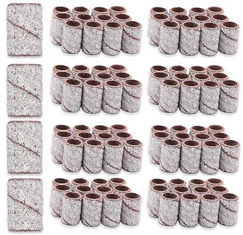 100 Kleiner Schleifbänder für Nagelfräser, Alumina, Maniküre und Pediküre | Elektrische Nagelbohrer, für Natur und Kunstnägel, Weiß, 100 Stück, Selbstgemacht Nail Art