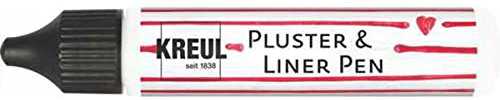 KREUL 49801 - Pluster und Liner Pen weiß, 29 ml, Plusterfarbe zum Dekorieren und Verzieren, für Dekoeffekte durch aufplustern im Backofen, mit Bügeleisen oder Fön