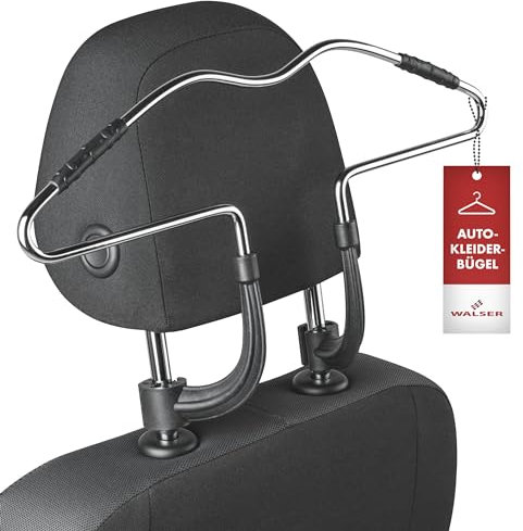 Walser Autokleiderbügel, PKW-Kleiderbügel, Jackenhalter-Kopfstütze Carl, KFZ-Kleiderbügel, Auto-Reisebügel, Kopfstützen-Kleiderbügel 44x10x25 cm