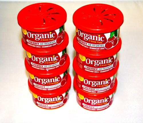 8 Stück Organic Scents for Cars Duftdose Duftsorte Cherry - Kirsche Autoduft Lufterfrischer Heimduft