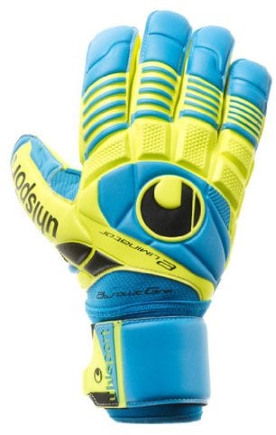 uhlsport Erwachsene Torwarthandschuhe Eliminator Absolutgrip, Cyan/Fluo Gelb/Schwarz, 10.5