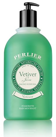 Perlier Ricette Naturali, Bagno Schiuma Vetiver Di Java, Verde, Legno Di Sandalo, 3000 Millilitro