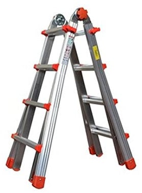 Marchetti 8021227005694 - Escalera de aluminio extensible, escuadra de 5,25 m, 10 peldaños, gris