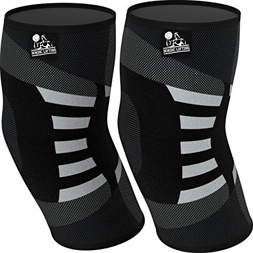 Nordic Lifting Gomitiere (1 paio) Supporto e Compressione per Sollevamento Pesi, Powerlifting, Cross Training -5mm Manica in Neoprene per le Migliori Prestazioni -Per Donne e Uomini (XL)