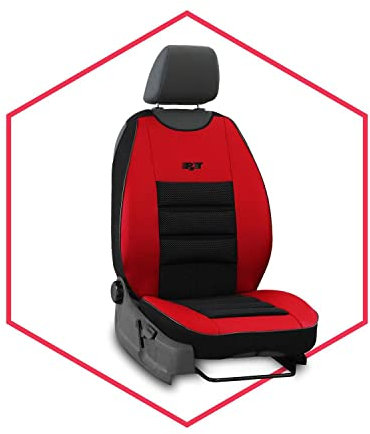 Saferide | Sitzauflage Auto Vordersitze Autositzmatte Wasserdicht Autositzbezug Fahrersitz Universal Sitzschutz Kunstleder Rot für Airbag geeignet 1 Autositz Vorne