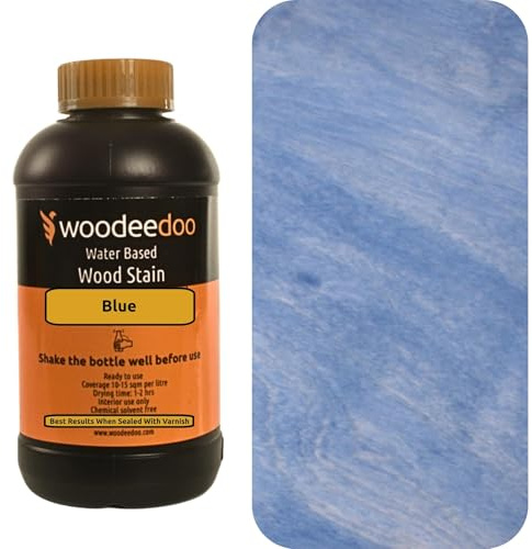 WooDeeDoo Water Based Wood Stain | Wood Dye | Ready to Use | Environmentally Friendly | Solvent Free | Odour Free | 200 ml | Blue