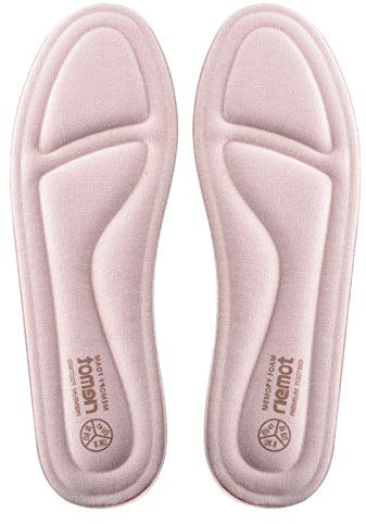 riemot Solette Memory Foam Uomo Donna, Soletta Scarpe per Stivali da Lavoro e Scarpe da Passeggio, Sport Solette per Assorbimento Degli Urti e Ammortizzazione, Comfort, Soffice Donna Rosa 37 EU