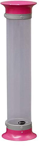 Glasdon C-Thru 15 L Battery Recycling Tube (4 Colours) – Transparent Recycling Bin for Batteries – 15 L Battery Disposal Collection Tube (Magenta (Funnel Lid) without Graphic)