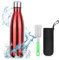 Fintronic Botella de Agua Acero Inoxidable 750ml, Estanqueidad, Acero Inoxidable sin BPA Doble Pared al Vacío Termo para Sport Gimnasio Trekking Bicicleta, Cepillo de Limpieza Incluido, Rojo