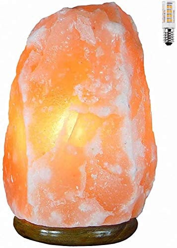 H HANSEL HOME Lampada di sale dell'Himalaya 100% naturale 2-4 kg, Base Madeira,+ 1 x lampadina LED di ricambio per spina europea