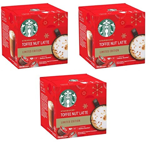 Starbucks Toffee Nut Latte by Nescafe Dolce Gusto Coffee Pods, Limited Edition (Pack Of 3 Boxes)