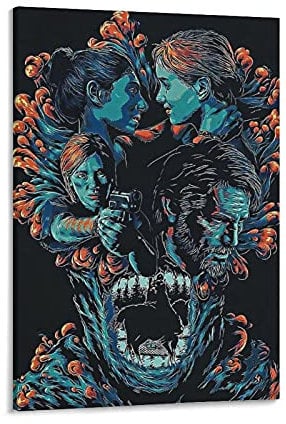 haocaitou Poster, Motiv: Head The Last Of Us, dekoratives Gemälde, Leinwand, Wandkunst, Wohnzimmer, Poster, Schlafzimmer, Gemälde, 60 x 90 cm