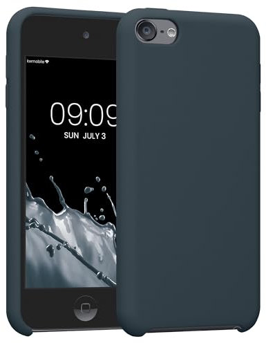 kwmobile Schutzhülle kompatibel mit Apple iPod Touch 6G / 7G (6. und 7.Generation) - Hülle Silikon gummiert - Cover Case in Dunkler Schiefer