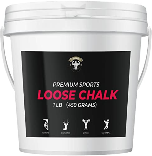 TITGGI 1 lb Gym Chalk Bucket - Includes Chalk Powder and A Chalk Ball - Multi-Purpose Hand Chalk for Rock Climbing Chalk, Gym Chalk, Weight Lifting Chalk and More