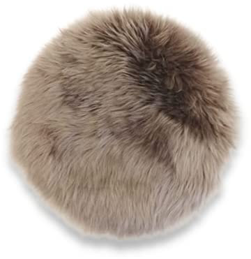 Leibersperger Felle Lammfell Sitzkissen rund Ø 40cm – Echtes Merino Lammfell – rutschfest – Gemütlich und wärmend – Optischer hingucker – Lange Haltbarkeit (grau)