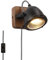 Moderne Schwarz GU10 Lese Wandleuchte mit Kabel Schalter - Vintage Drehbare Verstellbare LED Spotlight Wandlampe Halterung - Innen Nachtlicht Wandbeleuchtung Deko für Kinder Schlafzimmer Wohnzimmer