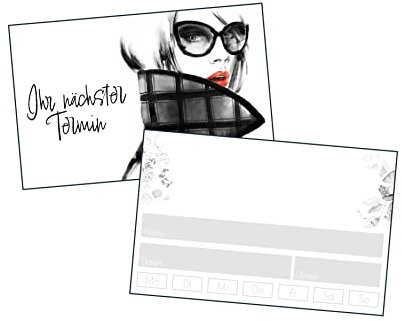 Exklusive Terminkarten auf hochwertigem Karton, sehr gut Bestempel- und Beschreibbar (Beauty, 100 Stück Blanko)