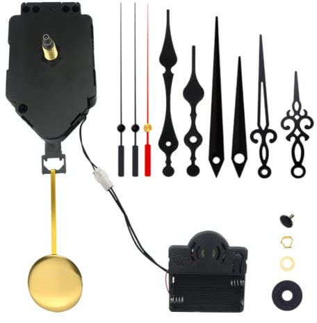 RANRAO Quarz-Pendeluhr mit Trigger Uhrwerk, Klangspieluhr, Kompletter, Pendel, Uhr mit Spaten, schicke, gerade Zeiger