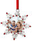 Joiedomi Weihnachtsfoto-Ornament, Schneeflocken-Baumdekoration, Fotorahmen, Familienornamente mit roten Edelsteinen für Weihnachtsdekorationen, Hauseinweihungen