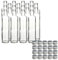 gouveo Lot de 6 bouteilles en verre Dorica de 500 ml avec bouchon à vis PP 31,5 argenté - bouteilles d'huile, de vinaigre, de liqueur, vides pour remplissage automatique (DFT500S)