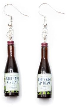 Miniblings Weißwein Weinflaschen Ohrringe Miniblings Hänger Wein Flasche Getränk Party braun